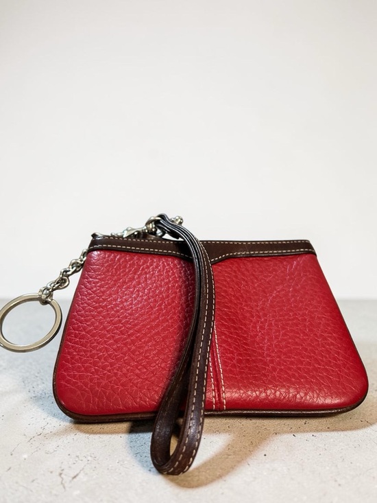 Dooney & Bourke Accessories - Dooney & Bourke Red Leather Wristlet Key & Card Holder